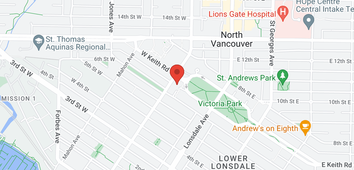 map of 505 683 W VICTORIA PARK